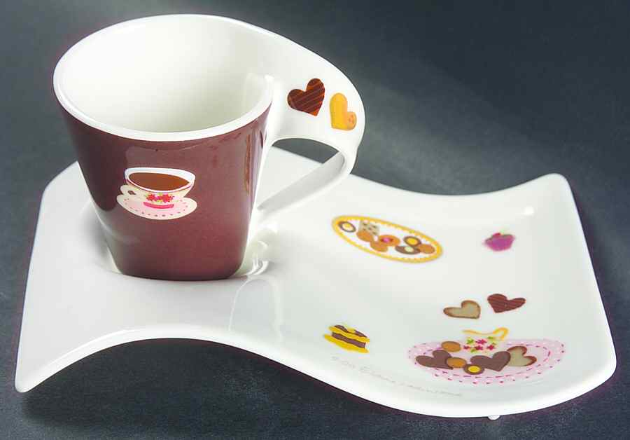 New Wave Caffe Cookies Espresso Plate Plate & Cup Set by Villeroy & Boch-1