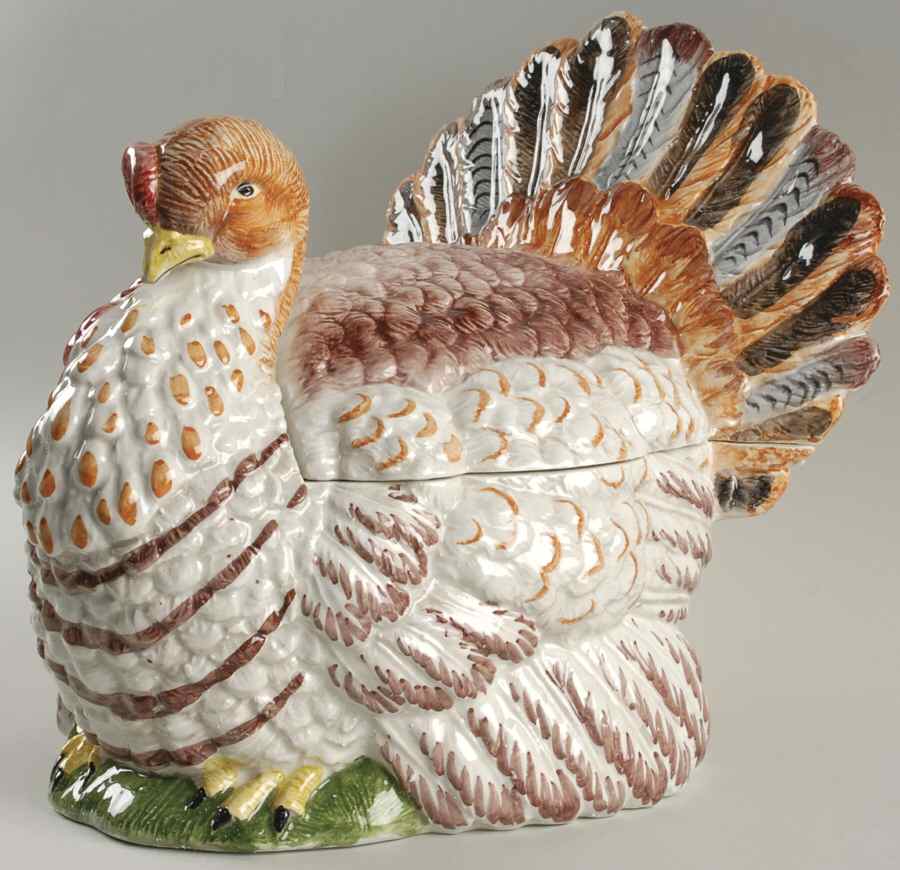 Field and Stream Figural Tureen & Lid by Vietri (Italy)-1