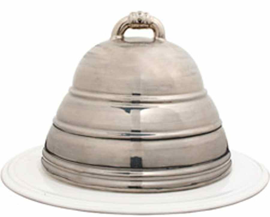 Platinum Large Covered Cake Plate by Vietri (Italy)-1