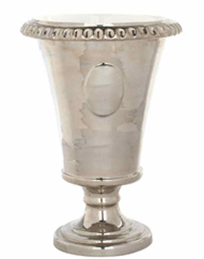 Platinum 12" Footed Vase by Vietri (Italy)-1
