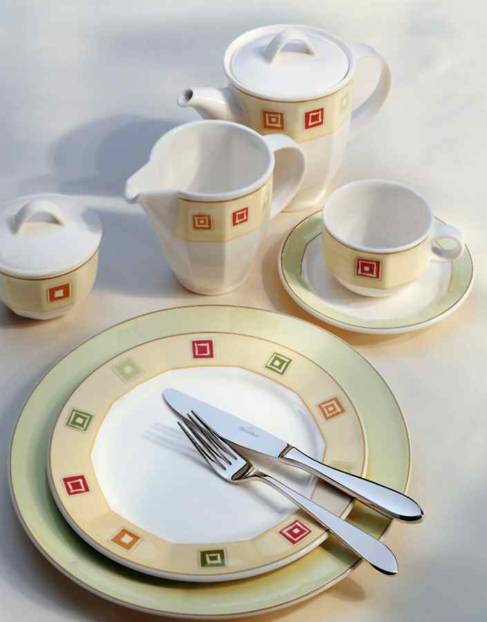 Metrics Flat Cup & Saucer Set by Villeroy & Boch-1