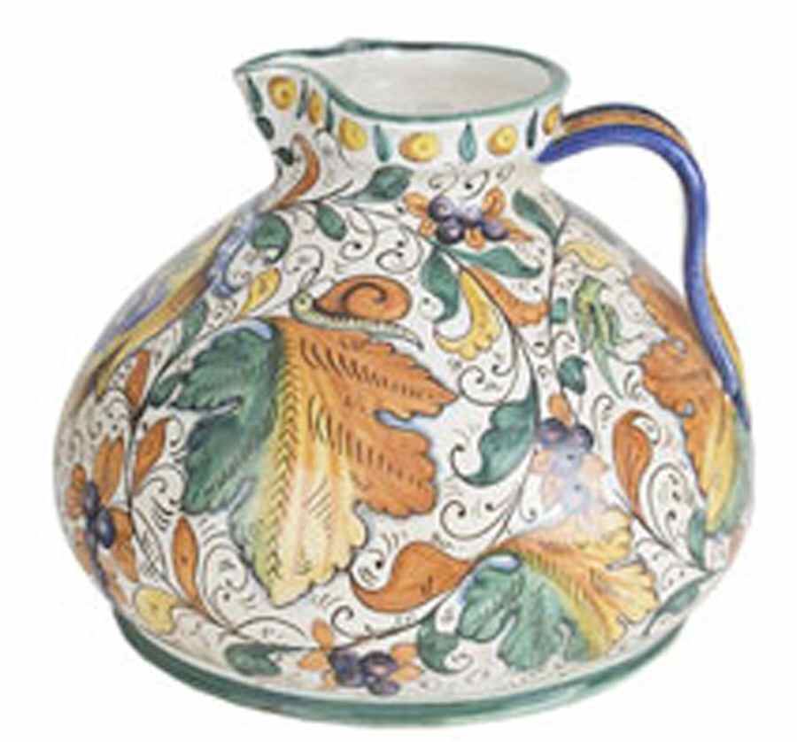 Roman Garden Handled Open Vessel by Vietri (Italy)-1