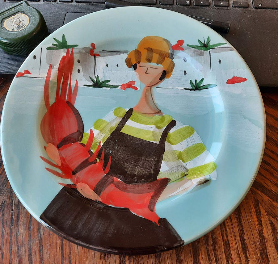 Al Porto Salad Plate by Vietri (Italy)-1
