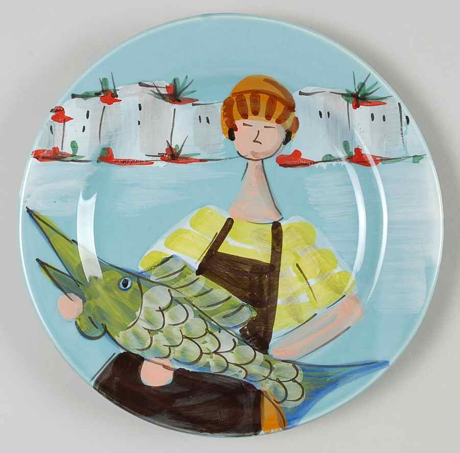 Al Porto Salad Plate by Vietri (Italy)-1