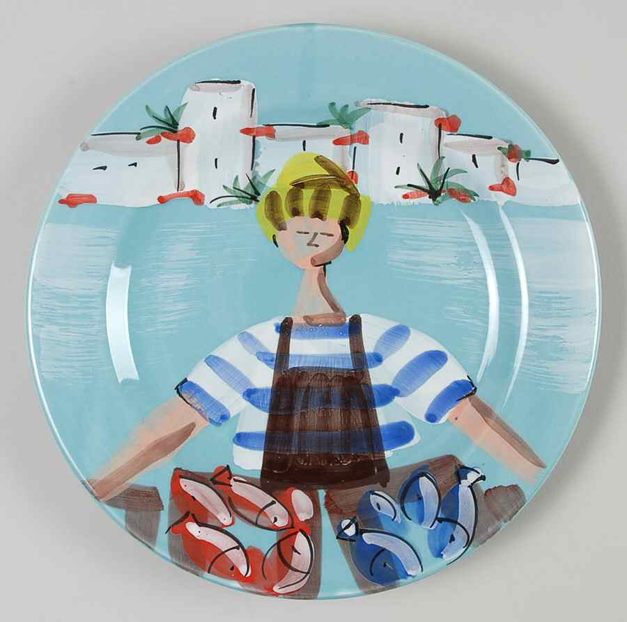 Al Porto Salad Plate by Vietri (Italy)-1