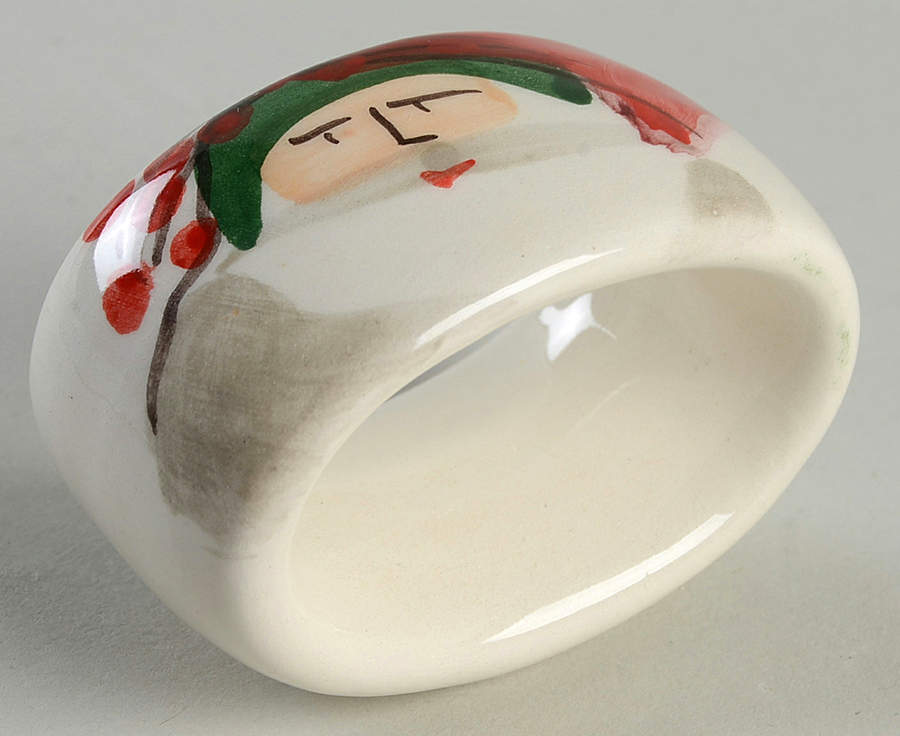 Old St Nick Napkin Ring by Vietri (Italy)-1