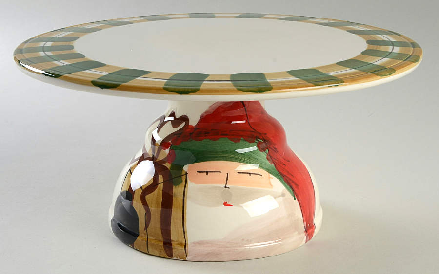 Old St Nick 12" Diameter Pedestal Cake Stand by Vietri (Italy)-1