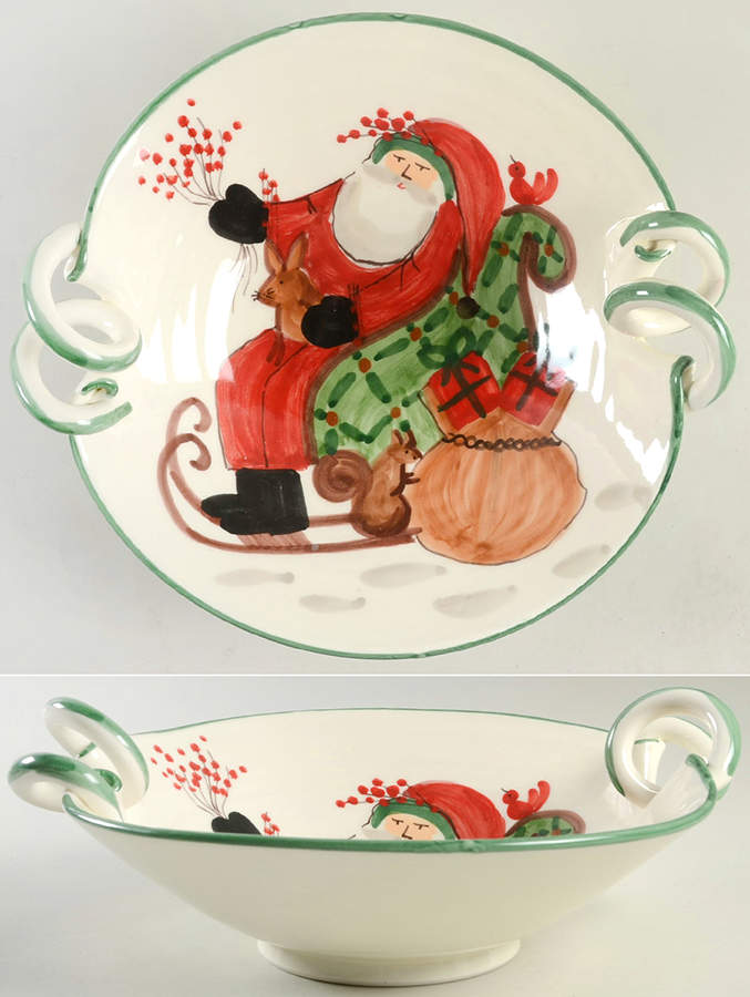 Old St Nick 13" Round Handled Bowl by Vietri (Italy)-1