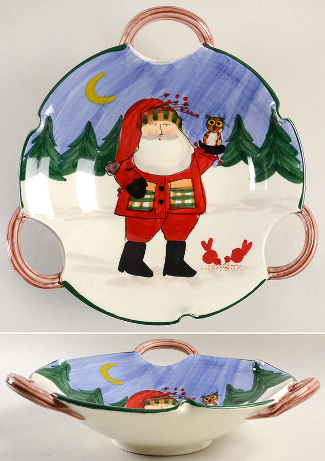 Old St Nick 13" Scalloped Serving Bowl by Vietri (Italy)-1