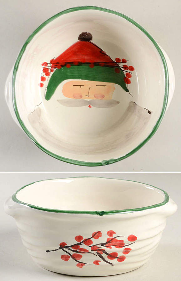Old St Nick 6" Handled Round Baker by Vietri (Italy)-1