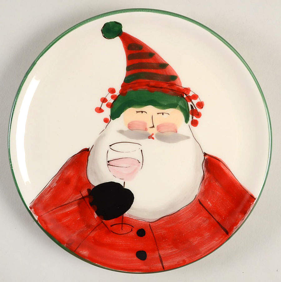 Old St Nick Cocktail Plate by Vietri (Italy)-1