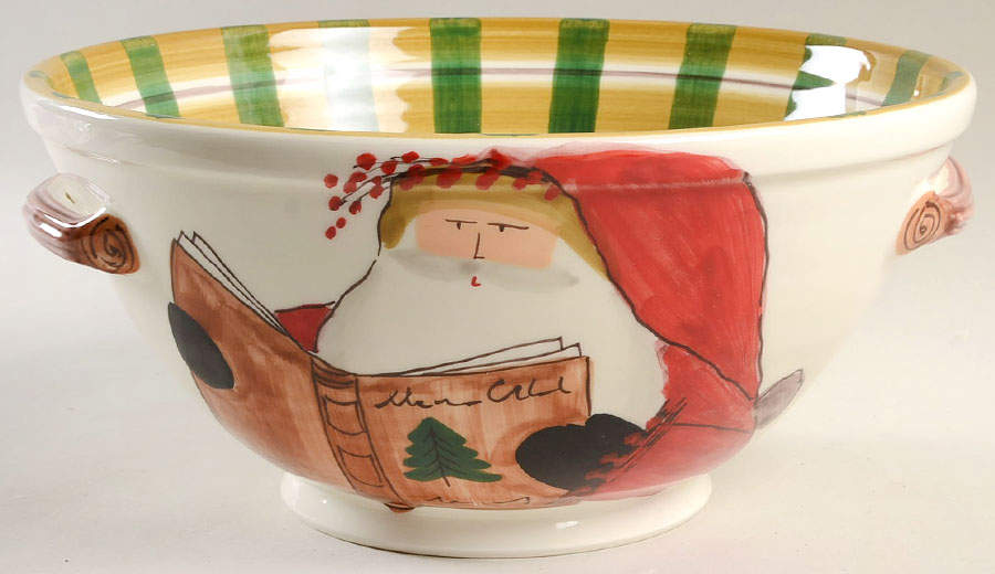 Old St Nick 12" Round Handled Bowl by Vietri (Italy)-1