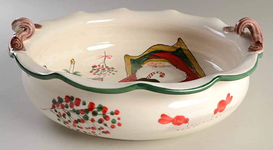 Old St Nick 15" Scalloped Bowl by Vietri (Italy)-1