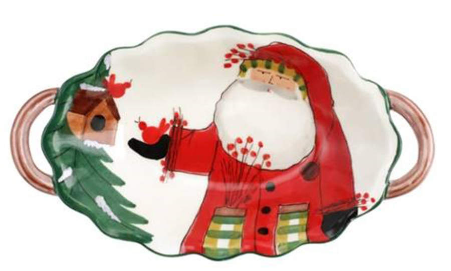 Old St Nick 15" Shallow Round Bowl by Vietri (Italy)-1