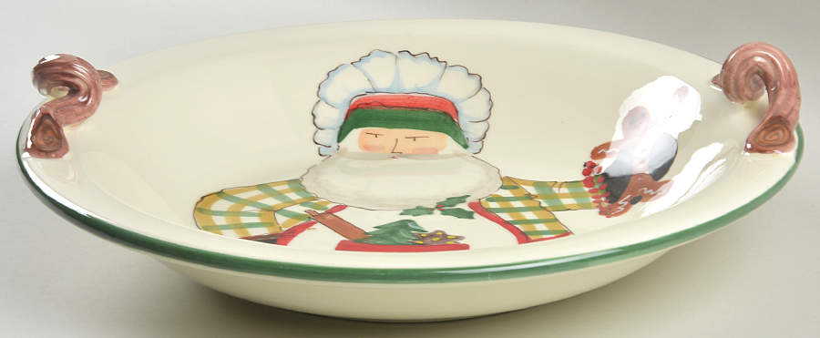 Old St Nick 15" Round Handled Bowl by Vietri (Italy)-1