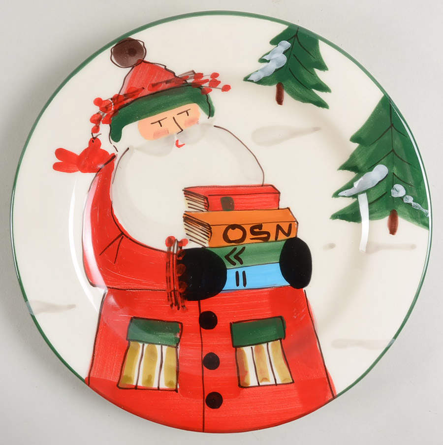 Old St Nick Salad Plate by Vietri (Italy)-1