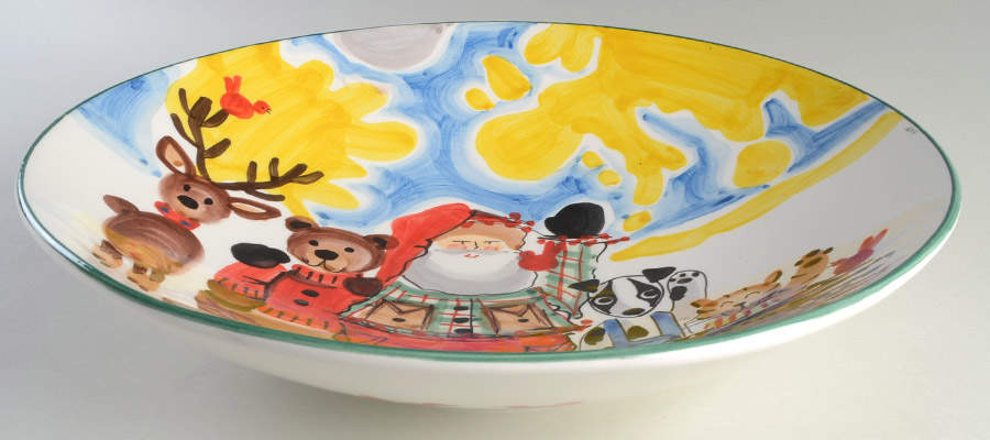 Old St Nick 16" Round Bowl by Vietri (Italy)-1