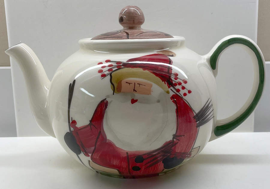 Old St Nick Teapot & Lid by Vietri (Italy)-1