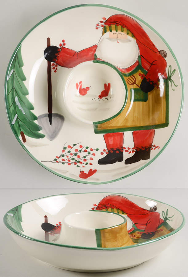 Old St Nick 1 Piece Chip & Dip by Vietri (Italy)-1