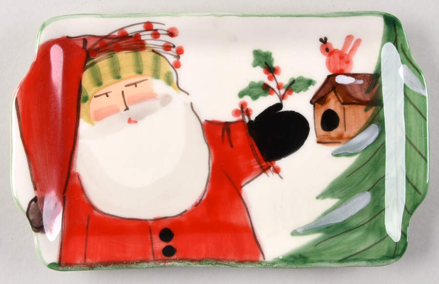 Old St Nick 8" Rectangular Serving Platter by Vietri (Italy)-1