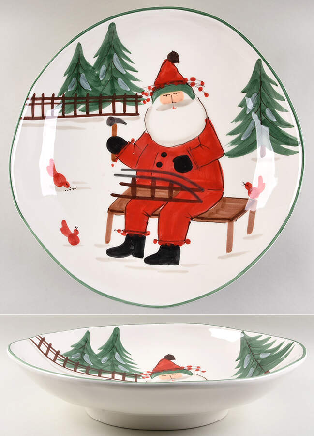 Old St Nick Centerpiece by Vietri (Italy)-1