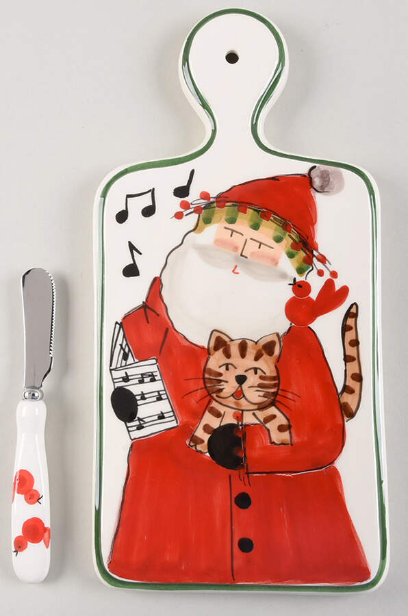 Old St Nick Cheese & Cracker Board with Spreader by Vietri (Italy)-1