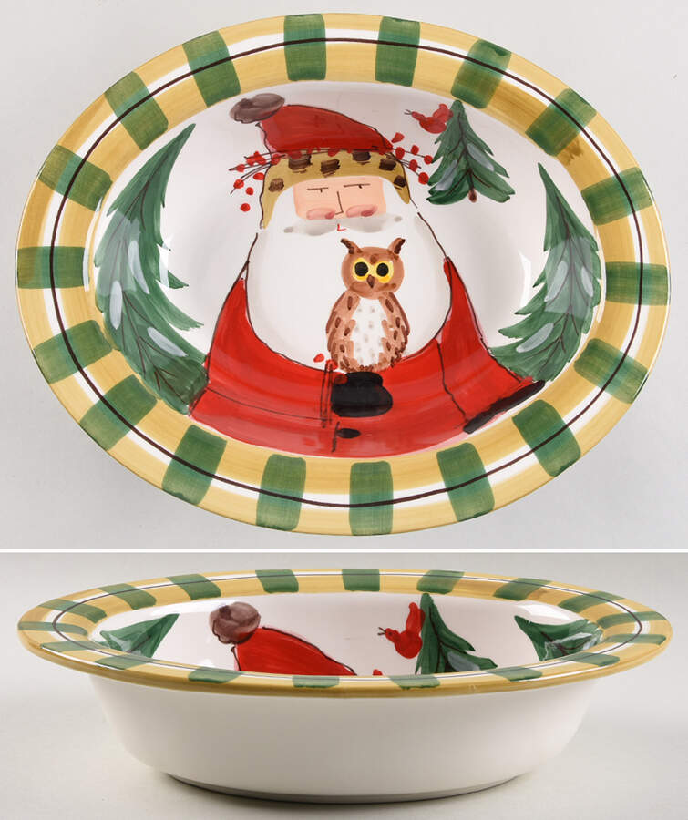 Old St Nick 11" Oval Vegetable Bowl by Vietri (Italy)-1