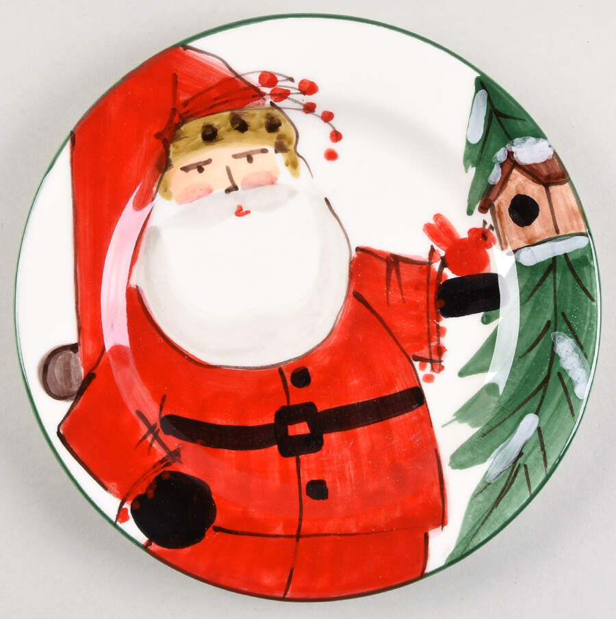 Old St Nick Salad Plate by Vietri (Italy)-1