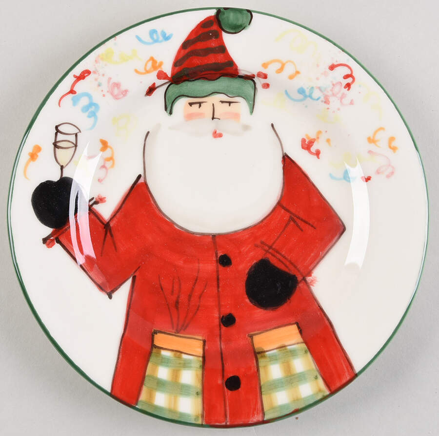 Old St Nick Salad Plate by Vietri (Italy)-1