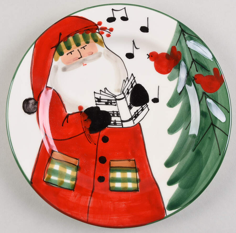 Old St Nick Salad Plate by Vietri (Italy)-1