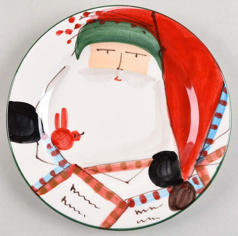 Old St Nick Salad Plate by Vietri (Italy)-1