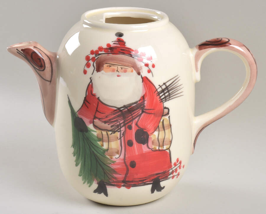 Old St Nick Chocolate Pot No Lid by Vietri (Italy)-1