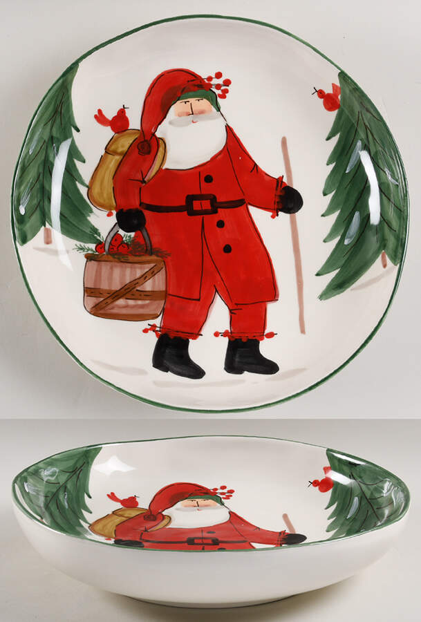 Old St Nick Round Shallow Bowl by Vietri (Italy)-1