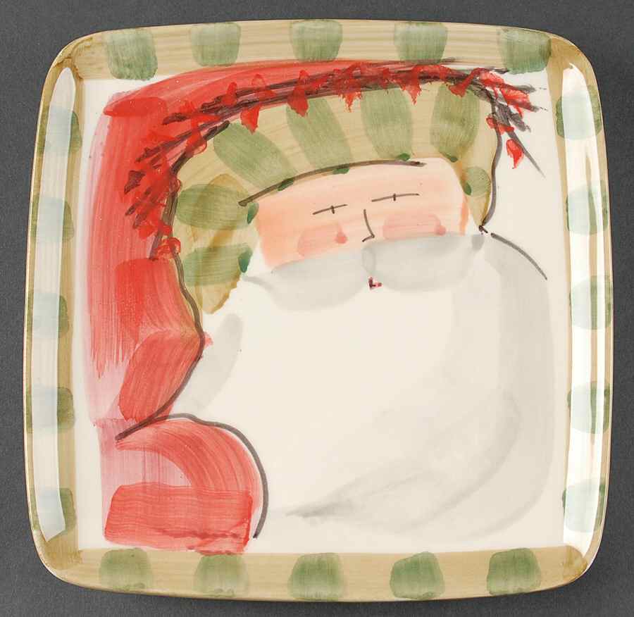 Old St Nick Square Salad Plate by Vietri (Italy)-1