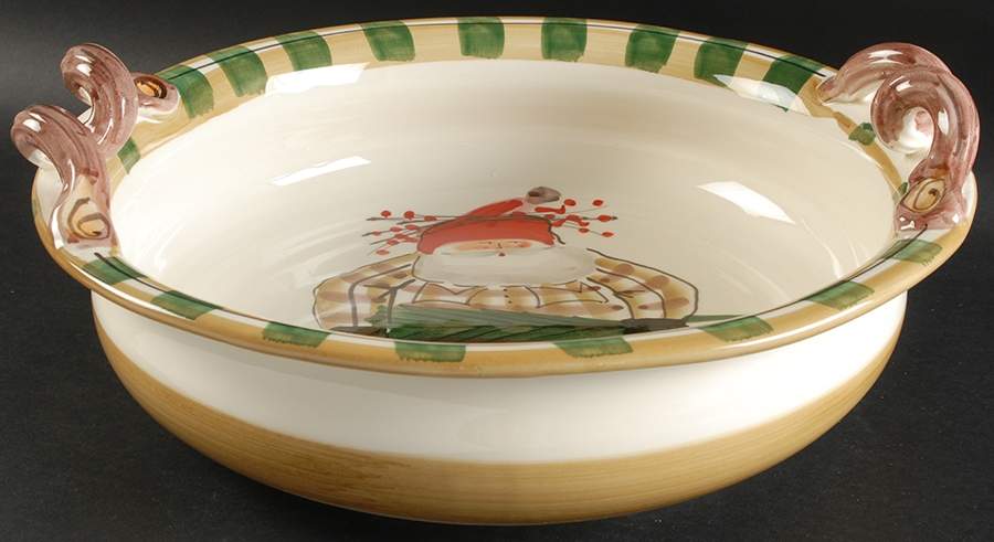 Old St Nick 14" Round Handled Bowl by Vietri (Italy)-1