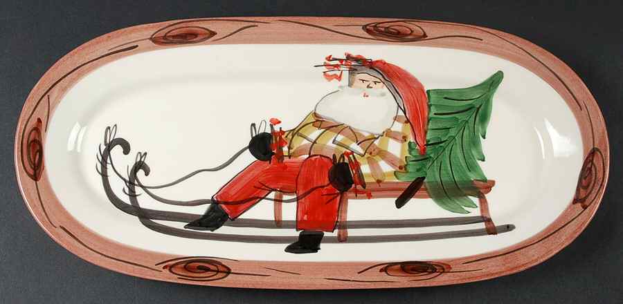 Old St Nick 16" Oval Serving Platter by Vietri (Italy)-1