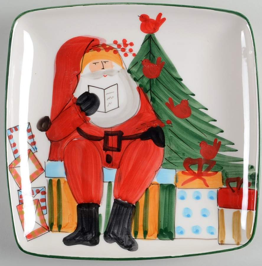 Old St Nick 13" Square Serving Platter by Vietri (Italy)-1