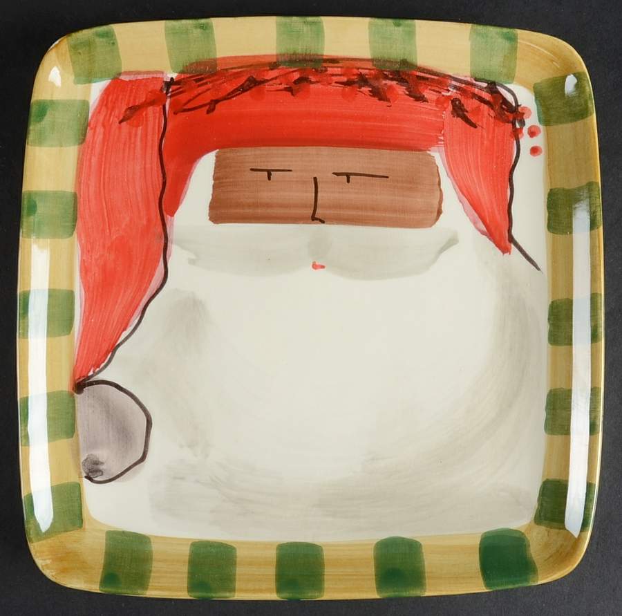 Old St Nick Square Salad Plate by Vietri (Italy)-1