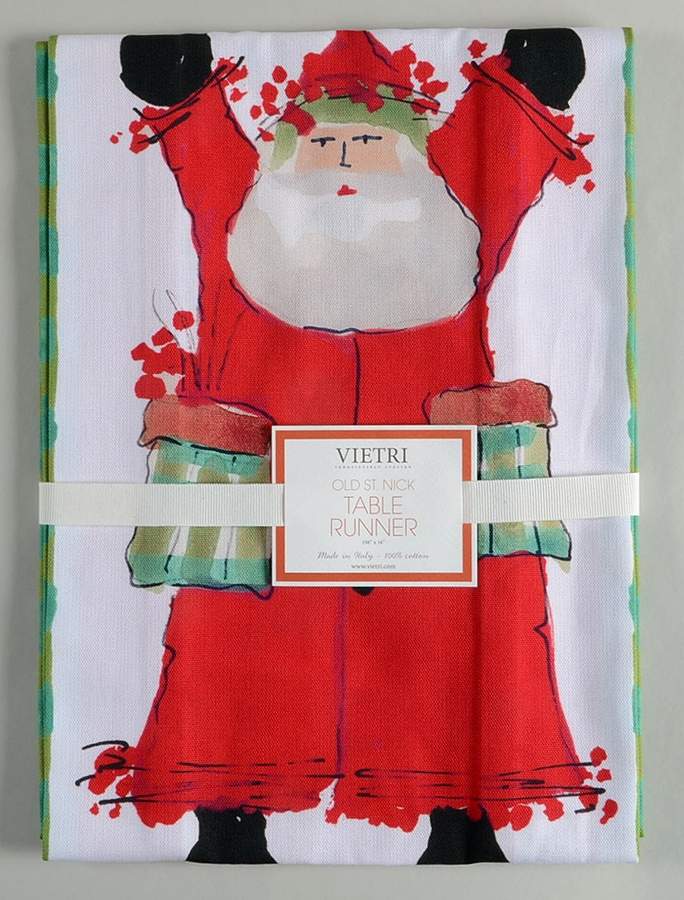 Old St Nick 16" X 108" Cloth Table Runner by Vietri (Italy)-1