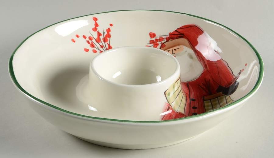 Old St Nick 1 Piece Chip & Dip by Vietri (Italy)-1