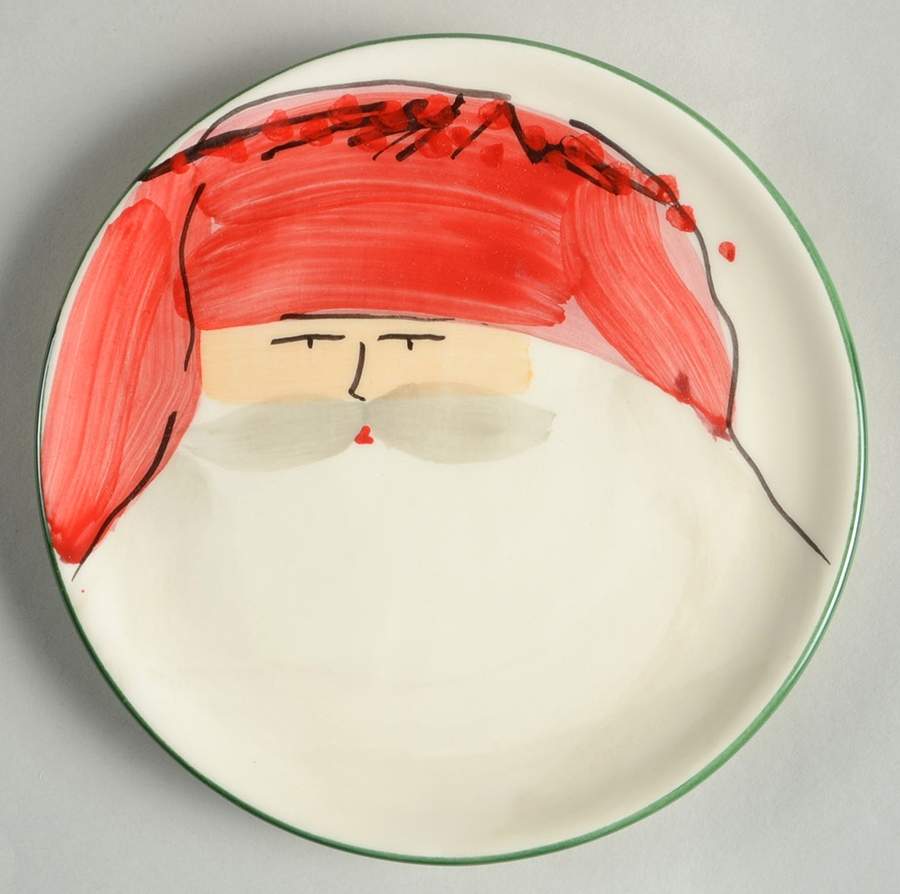 Old St Nick Bread & Butter/Canape Plate by Vietri (Italy)-1