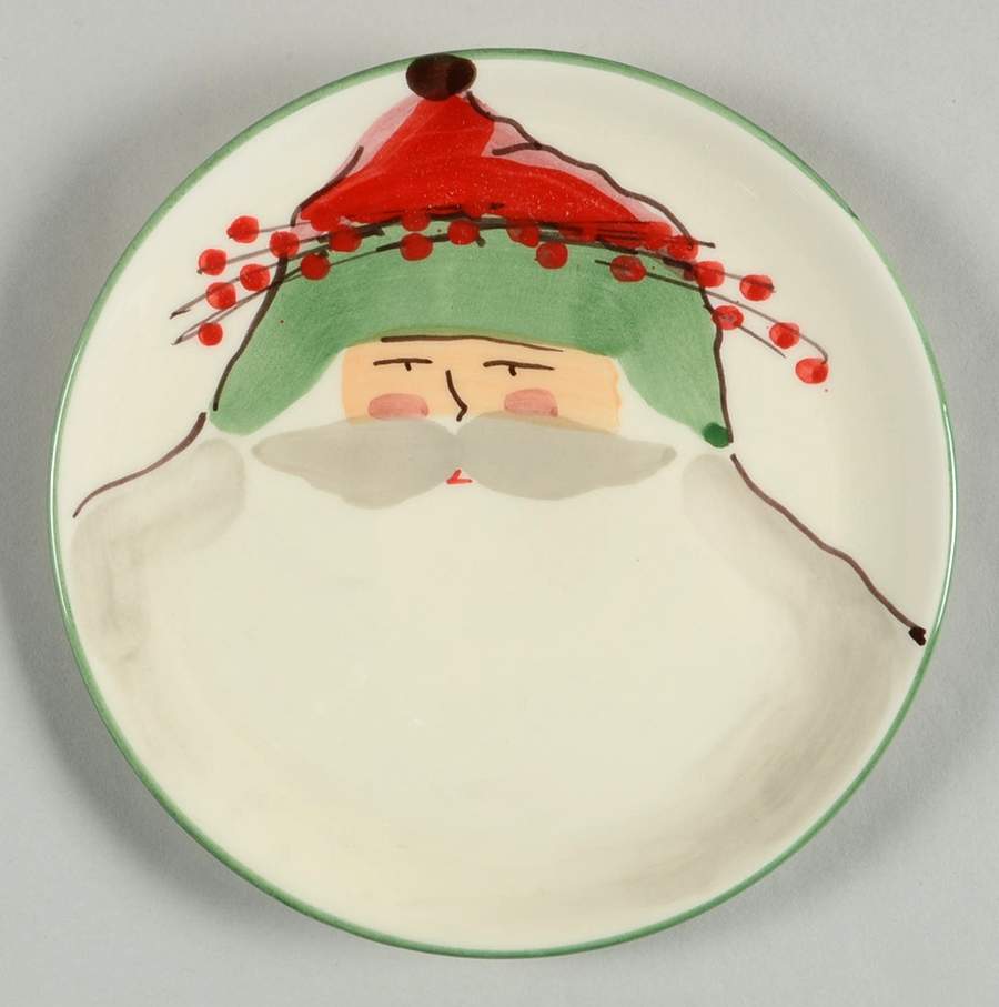 Old St Nick Bread & Butter/Canape Plate by Vietri (Italy)-1