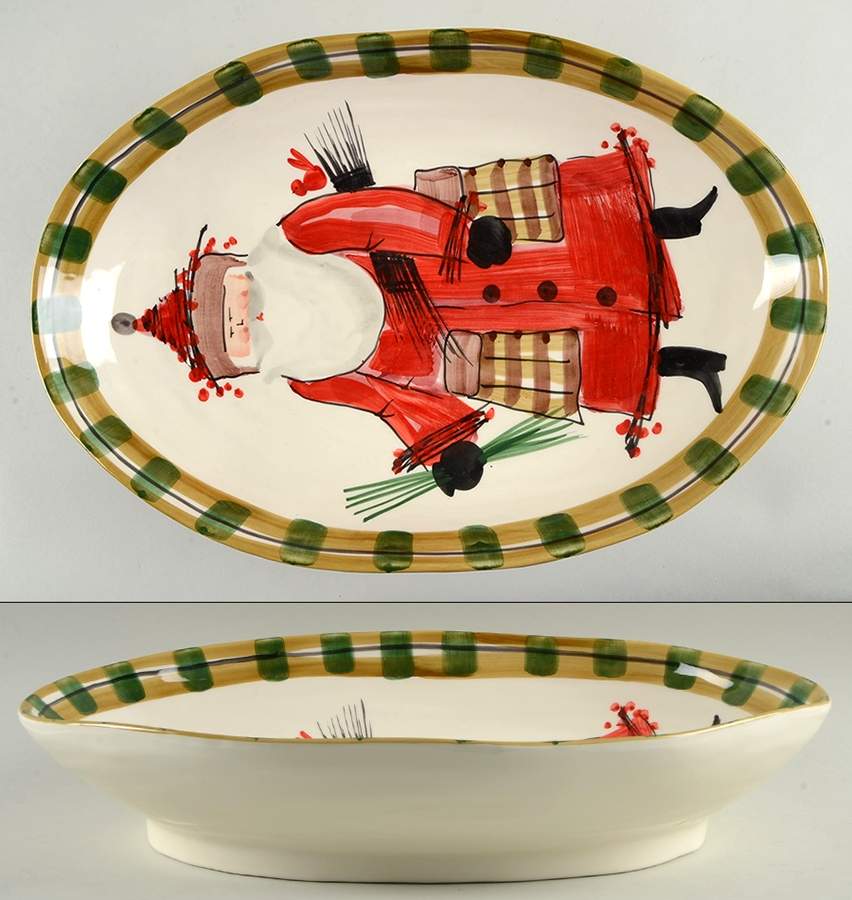 Old St Nick 17" Oval Vegetable Bowl by Vietri (Italy)-1