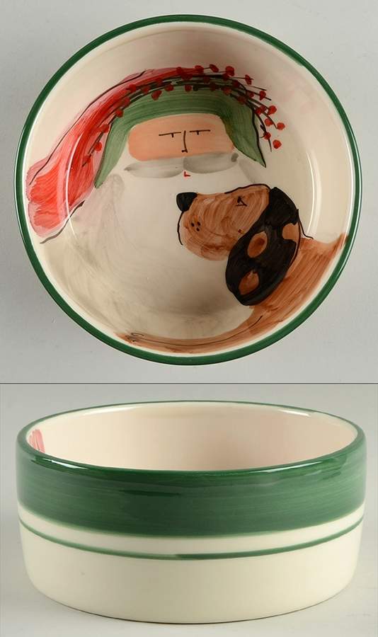 Old St Nick Dog Bowl by Vietri (Italy)-1