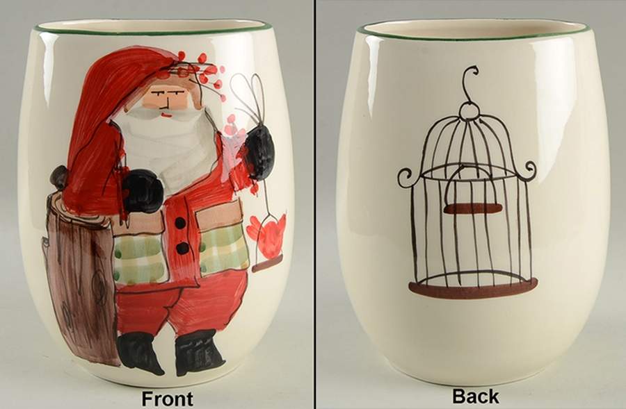 Old St Nick 8" Oval Vase by Vietri (Italy)-1