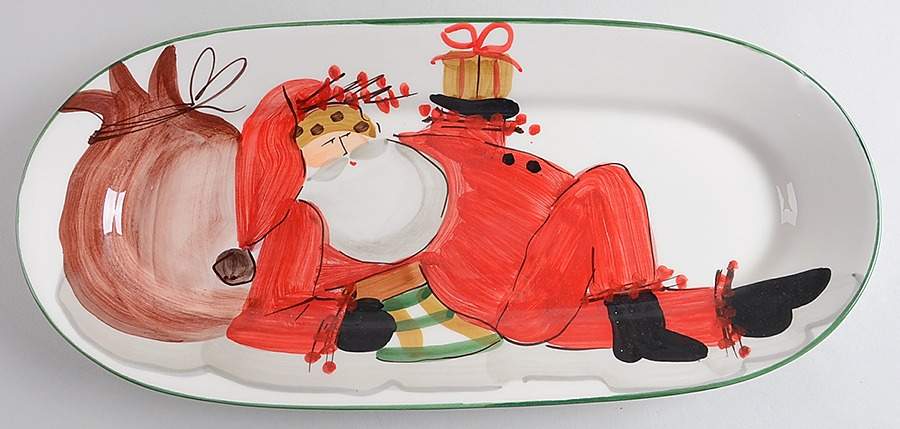 Old St Nick 16" Oval Serving Platter by Vietri (Italy)-1