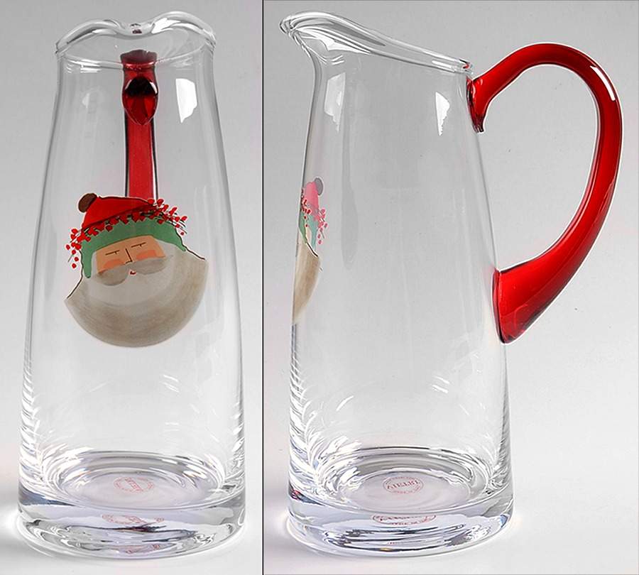 Old St Nick 34 Oz Glassware Pitcher by Vietri (Italy)-1