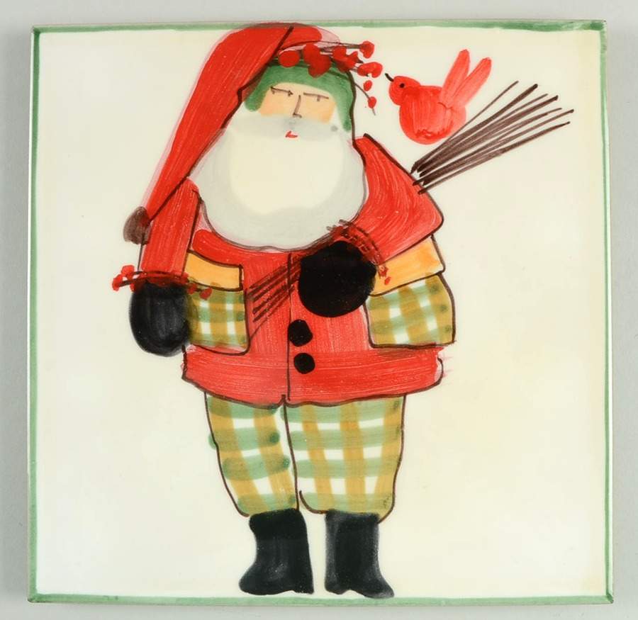Old St Nick Trivet by Vietri (Italy)-1
