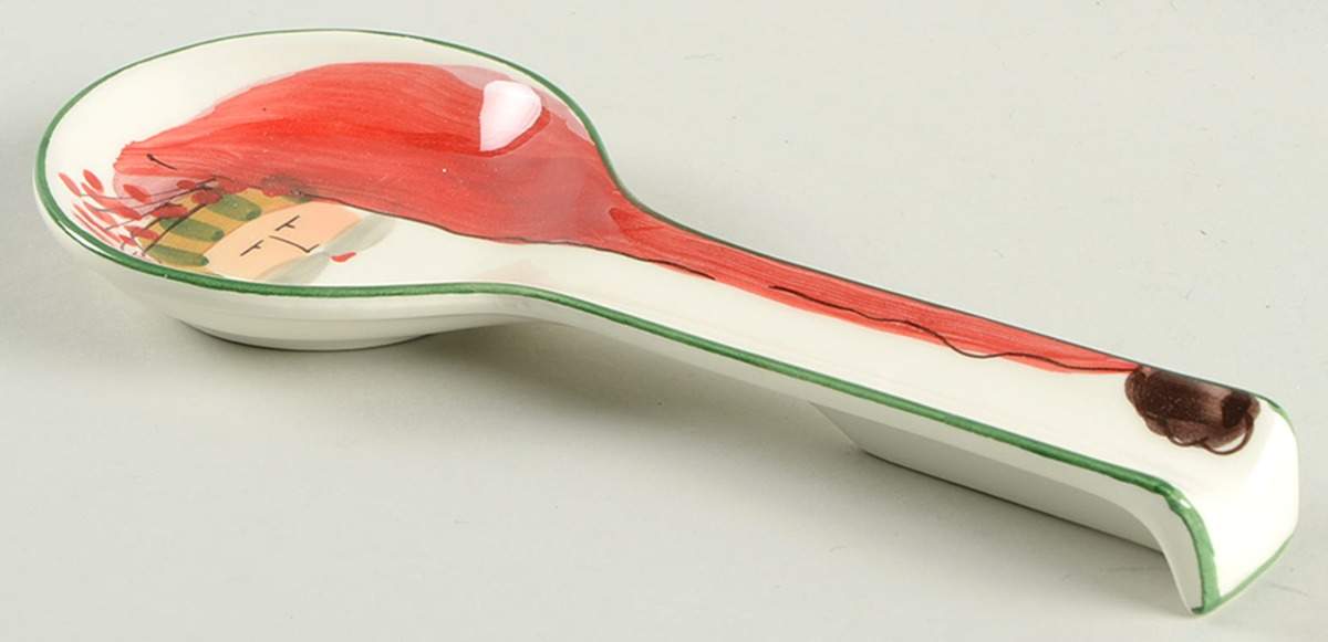Old St Nick Spoon Rest/Holder (Holds 1 Spoon) by Vietri (Italy)-1