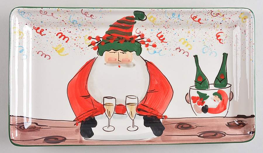 Old St Nick 13" Rectangular Serving Platter by Vietri (Italy)-1